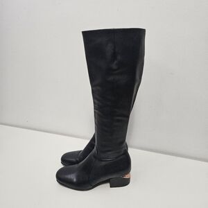 Alexander Wang Knee High Leather Boots Sz 6 US / 36 EUR Black